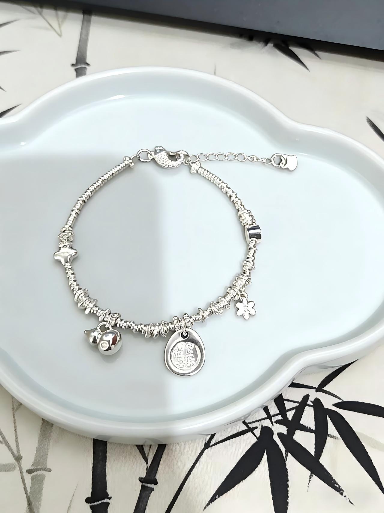 时尚精工清露花语·S925银灵动细珠手链