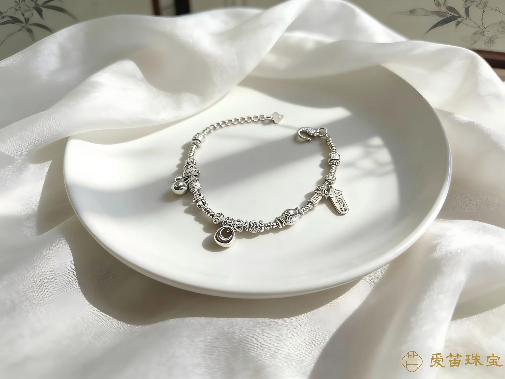 时尚精工925银如意福铃串珠手链女｜新中式小众设计感轻奢显白守运纳福手饰