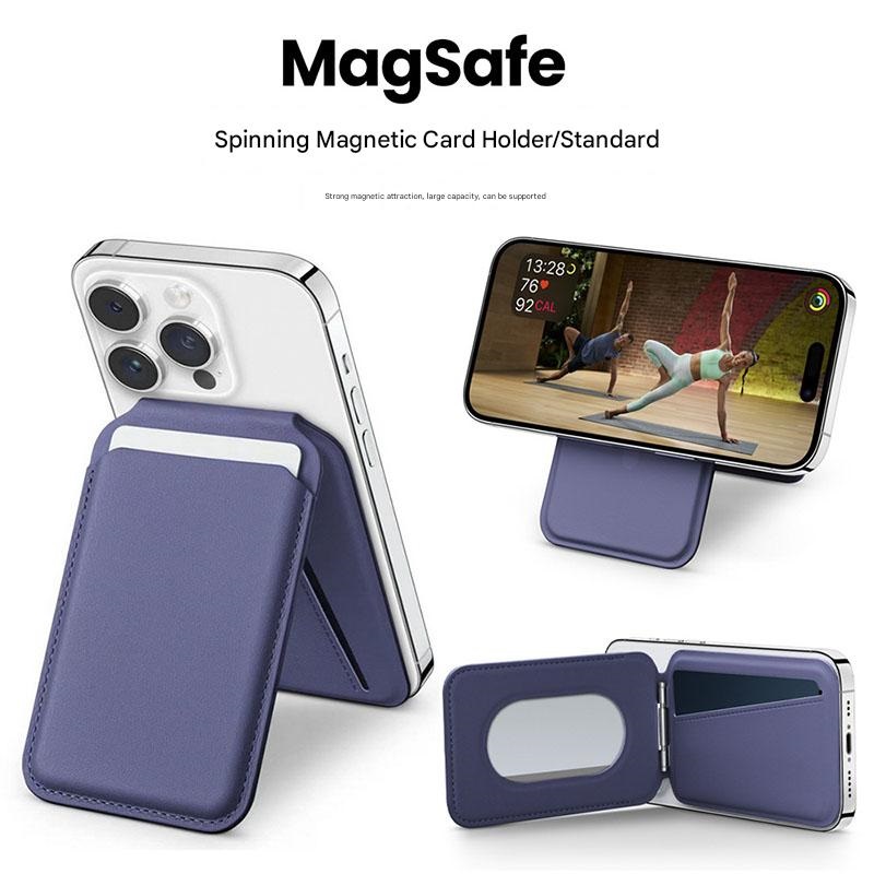 适用苹果iPhone手机磁吸卡包MagSafe折叠支架iP16/151413通用卡套