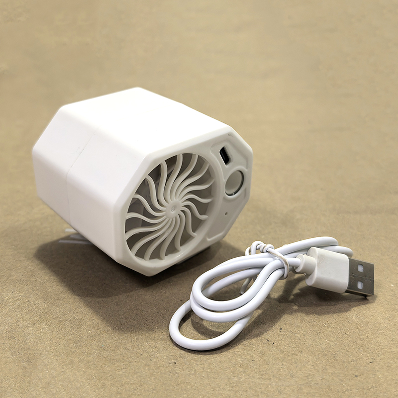 HY-011可充电帽夹风扇灯便携式腰挂风扇强风照明手电筒消暑腰挂风扇