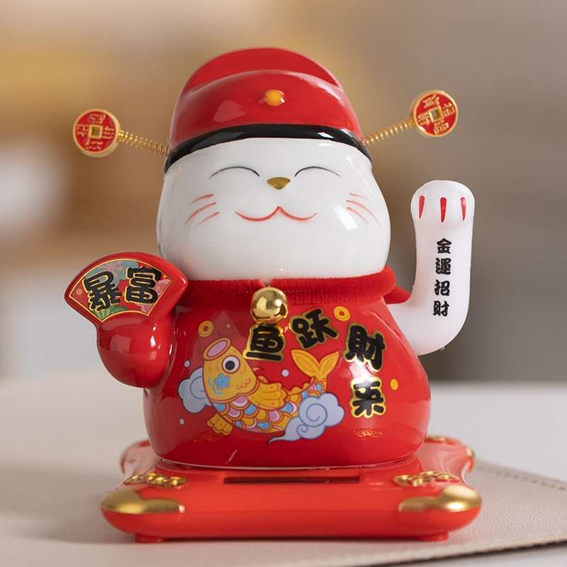 Ceramic handicrafts, gifts, ceramic God of Wealth cat, ceramic decorative handicrafts, ceramics detail image 5