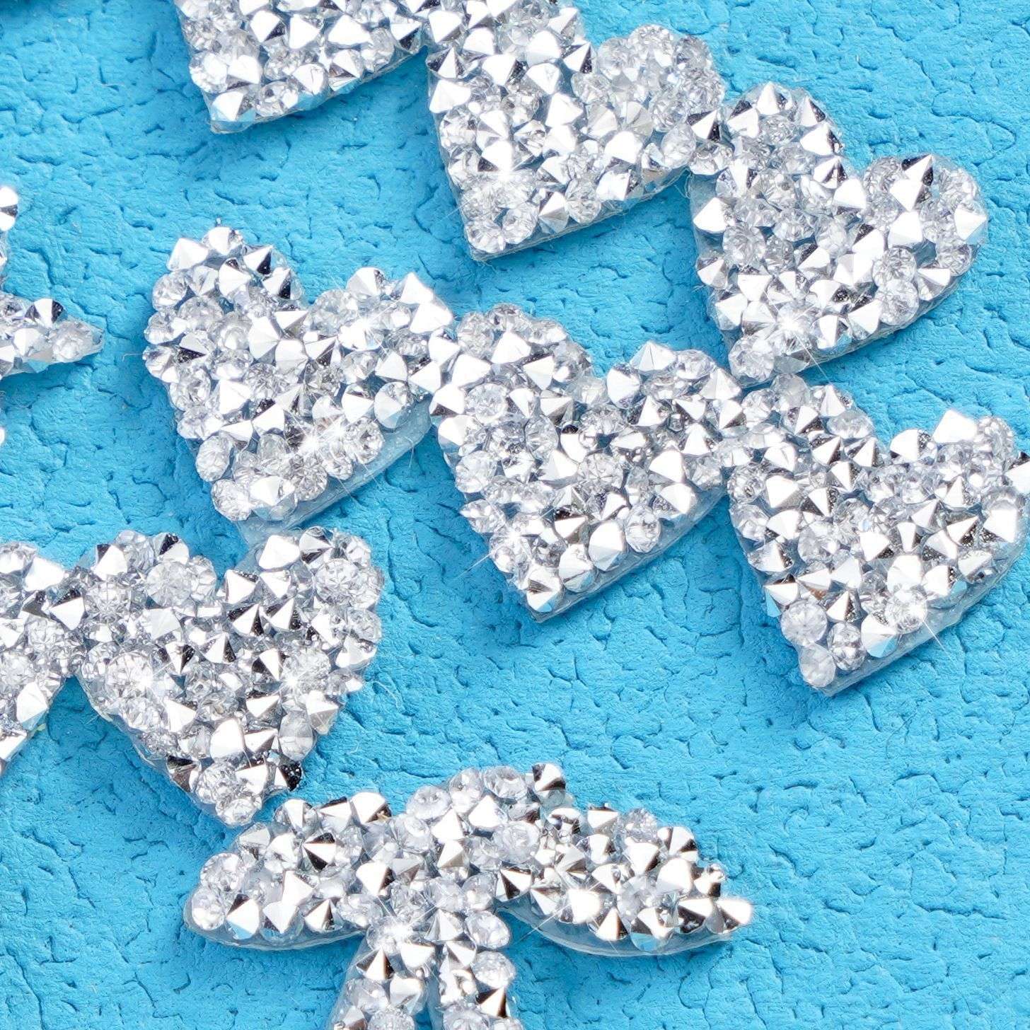 Hot melt adhesive full diamond three-dimensional butterfly high-flash heart star diamond sticker, hollowed-out water diamond sticker, diy clothing and hair accessories detail image 2