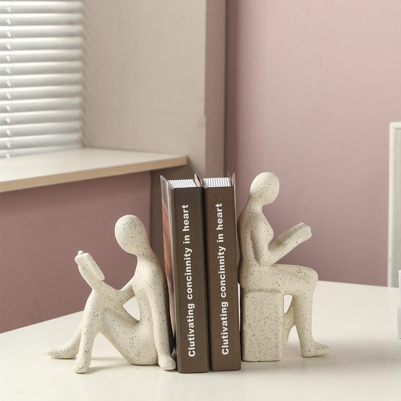 Minimalista viento figuras de cerámica stand book decoración simple creativo animal estante libro sujetador libro antideslizante soporte libro details Picture