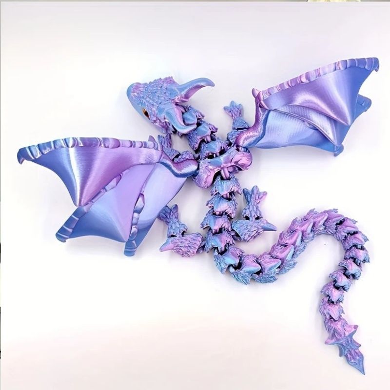 3D打印双角飞龙带翅膀多关节灵活可动镭射渐变爆款模型儿童玩具3D打印玩具详情图5