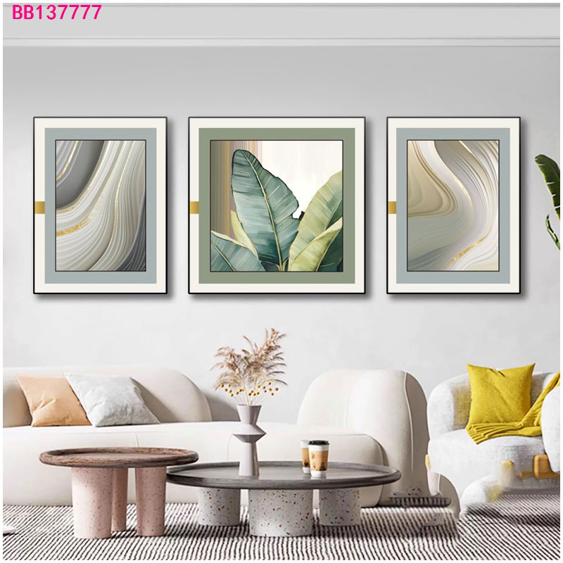 Three-line painting of dandelion, mountain range, welcoming pine, rural living room, bedroom, villa decorative painting, new Chinese-style mural Specification image
