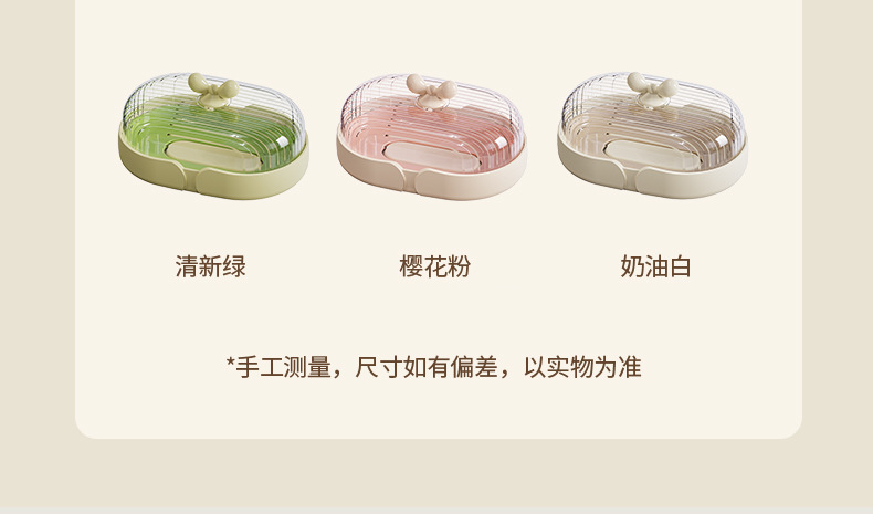 T54-Y-8550透明卫生间皂盒带盖防尘洗衣台阳台洗手间香皂肥皂收纳 detail image 9
