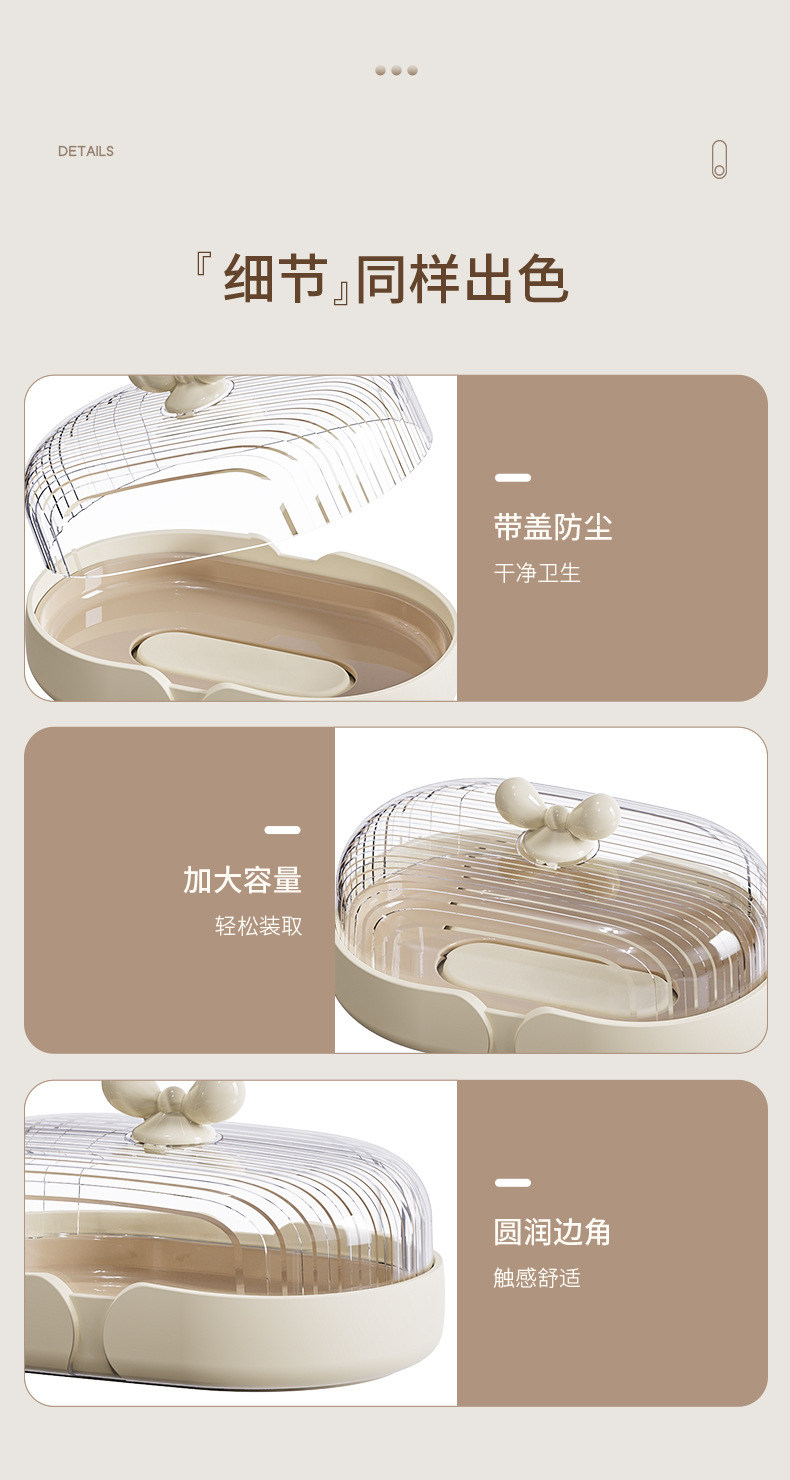 T54-Y-8550透明卫生间皂盒带盖防尘洗衣台阳台洗手间香皂肥皂收纳 detail image 10