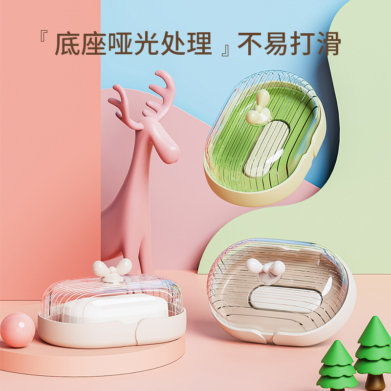 T54-Y-8550透明卫生间皂盒带盖防尘洗衣台阳台洗手间香皂肥皂收纳 Application Scenario