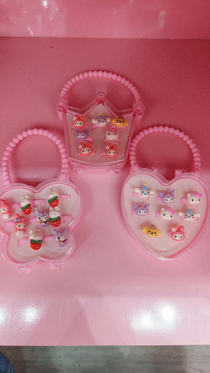 芭比系列儿童手链玩具戒指手饰套装12件装