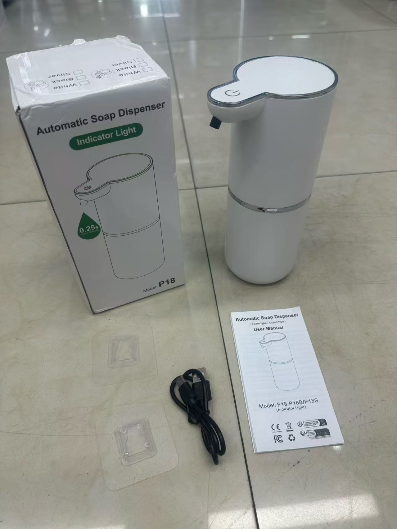 White cross-border smart sensor soap dispenser, desktop foam electric foaming machine, automatic wall-mounted hand sanitizer machine
