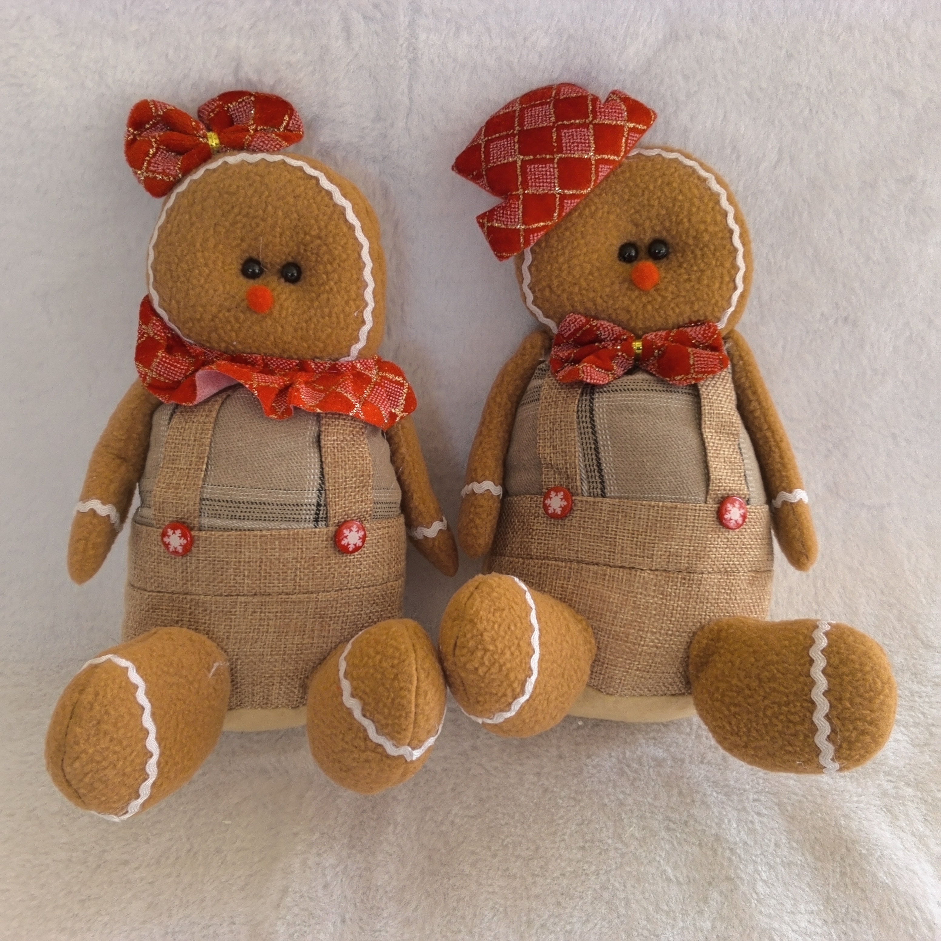 新款跨境圣诞爆品站立坐姿圣诞老人雪人麋鹿姜饼人布艺公仔娃娃玩偶装饰摆件节日用品