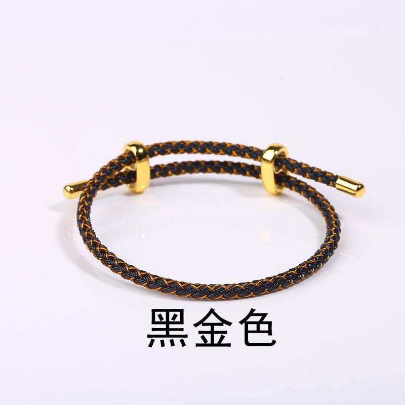 钢丝手绳调节手链2026年本年红绳diy穿大孔转珠云隔珠黄金配件男女款防摔防水防汗细节图