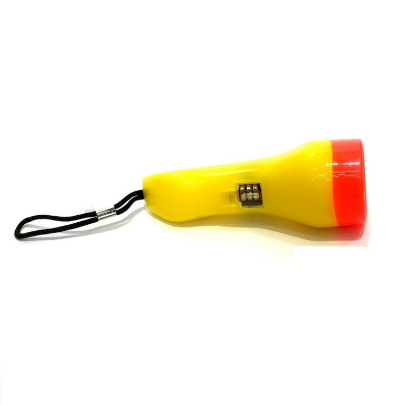 Plastic mini flashlight, led transparent head flashlight, hook flashlight, gift flashlight, yellow