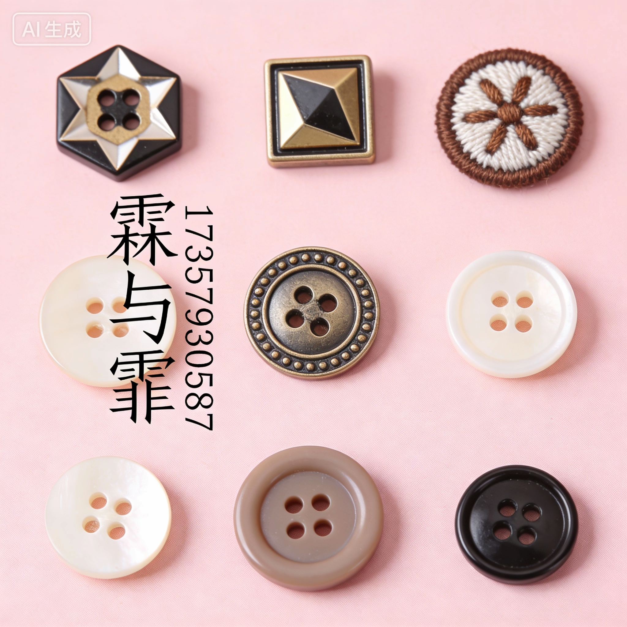 新款流行钮扣饰品款式 厂家直销细节图