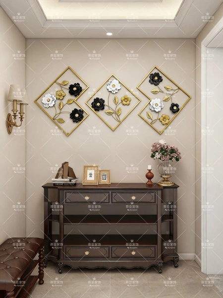 Decorative wall paintings with grid panels are simple and artistic for home decoration