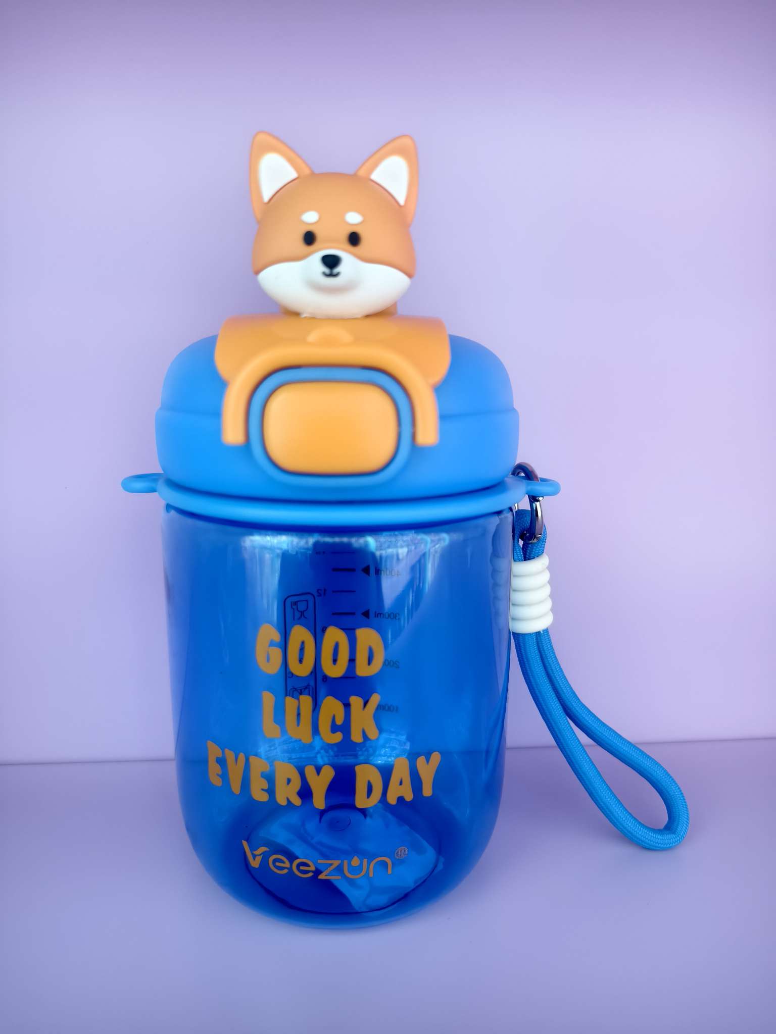 Cartoon diagonal cross children's straw cup Plastic water cup 180ml cute leak-proof portable cup details Picture