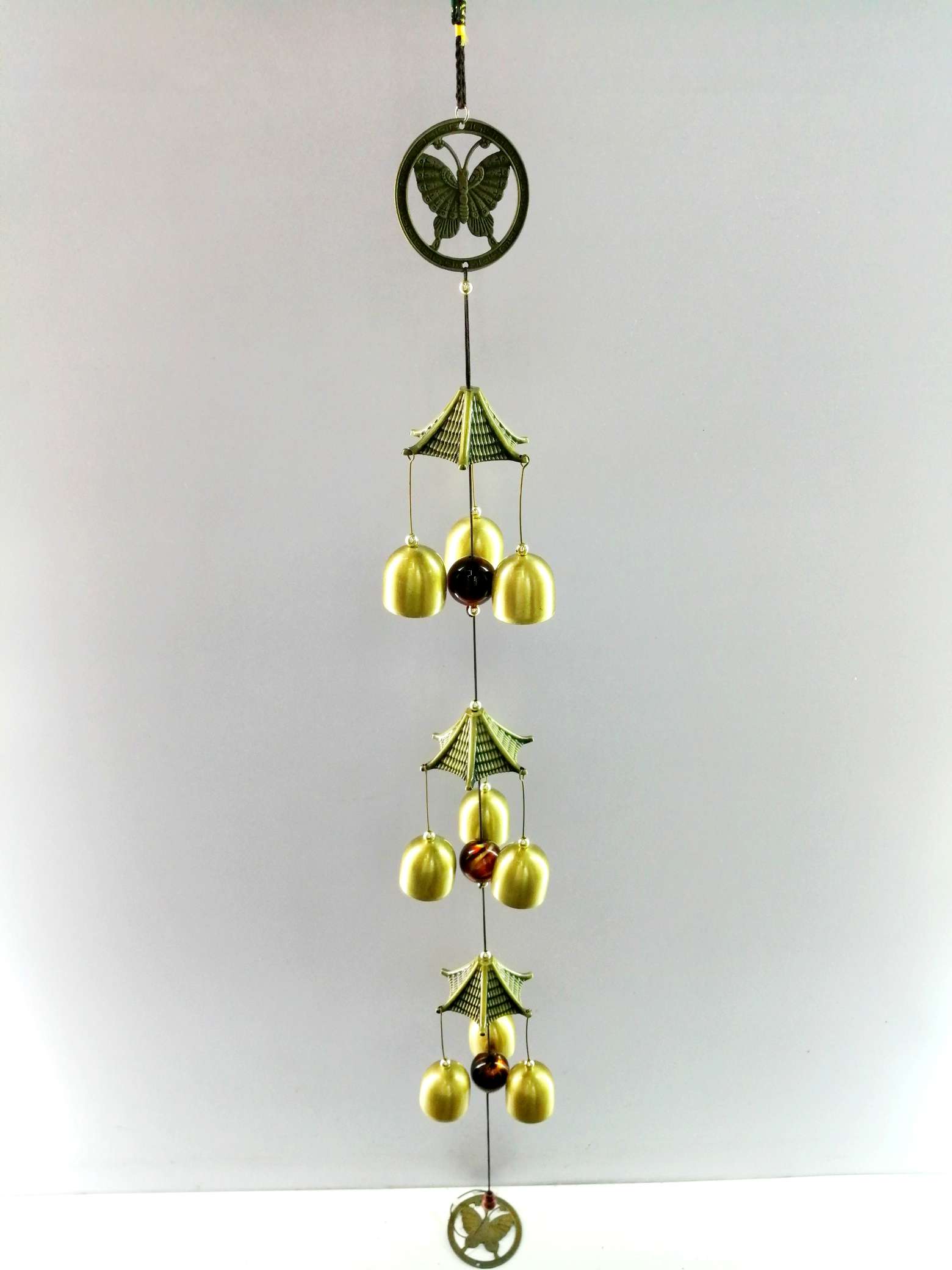 蝴蝶疗愈风铃创意礼品招财猫流沙风铃果壳工艺品1