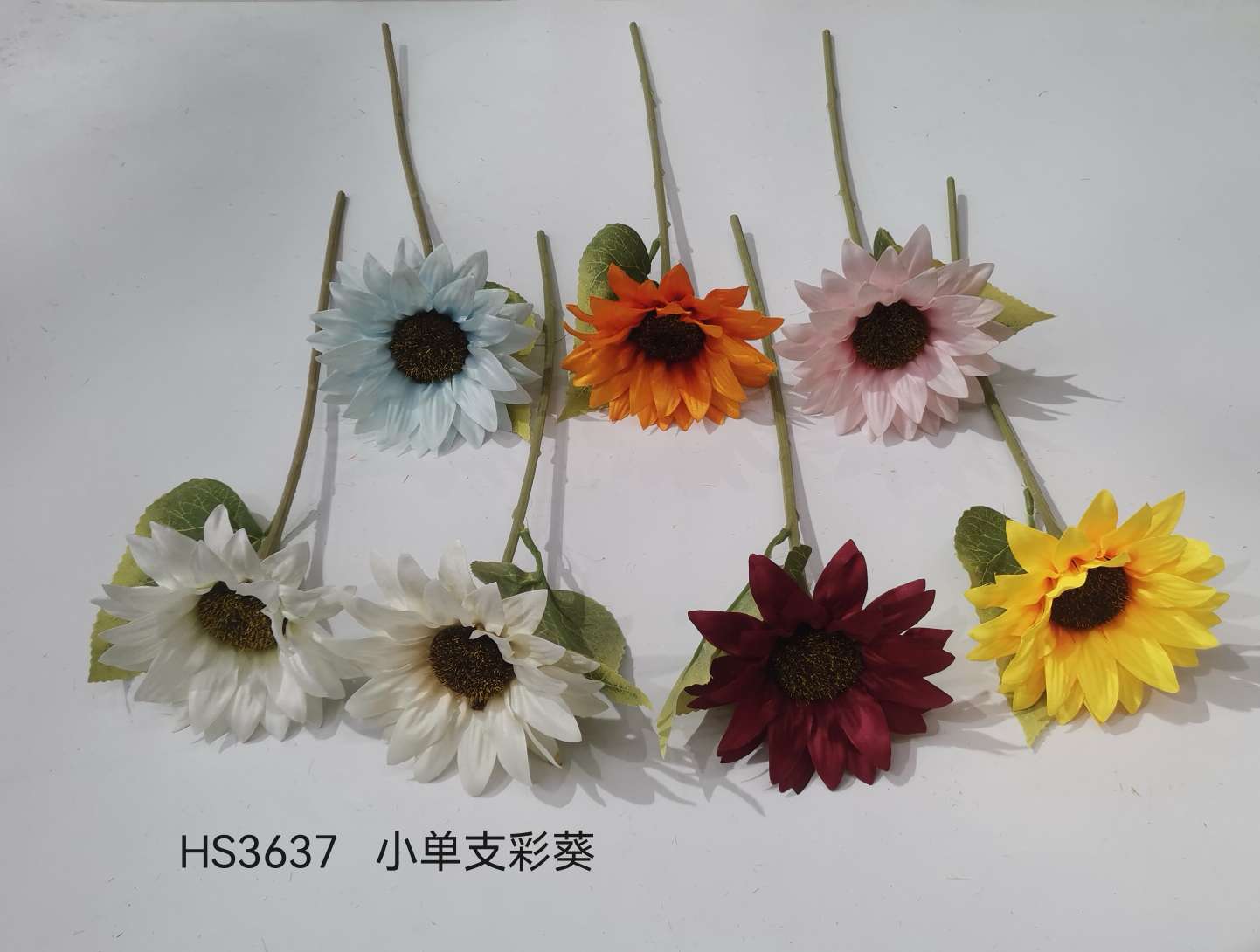 新款仿真向日葵    小单支彩葵  DIY道具假花 详情图7