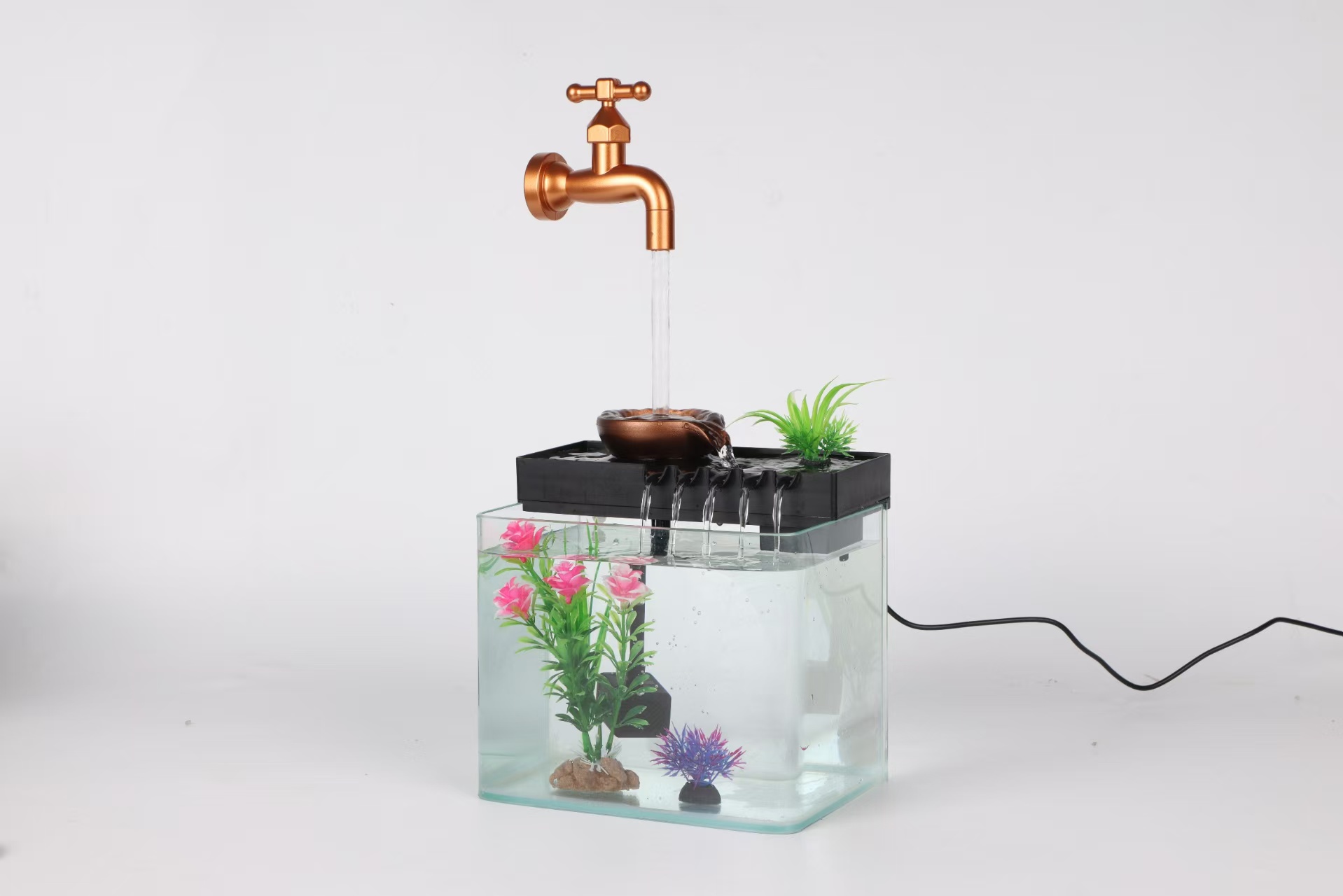 复古工艺品流水摆件礼品假山流水喷泉办公生财流水摆件