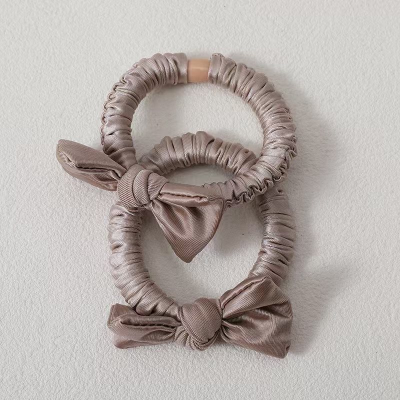 Korean-style simple pleated satin small intestine hair tie, hair tie, hair band, high-end look, ponytail hair tie, elegant hair accessory Item Picture