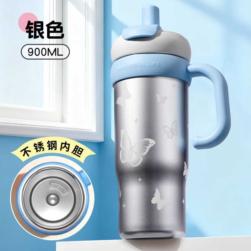 银色不锈钢水杯主体钛杯学生喝水保温杯保温杯