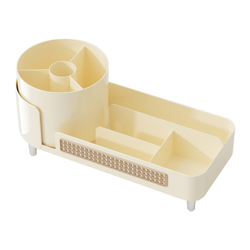 米色旋转多用收纳盒内衣收纳盒12格可叠放