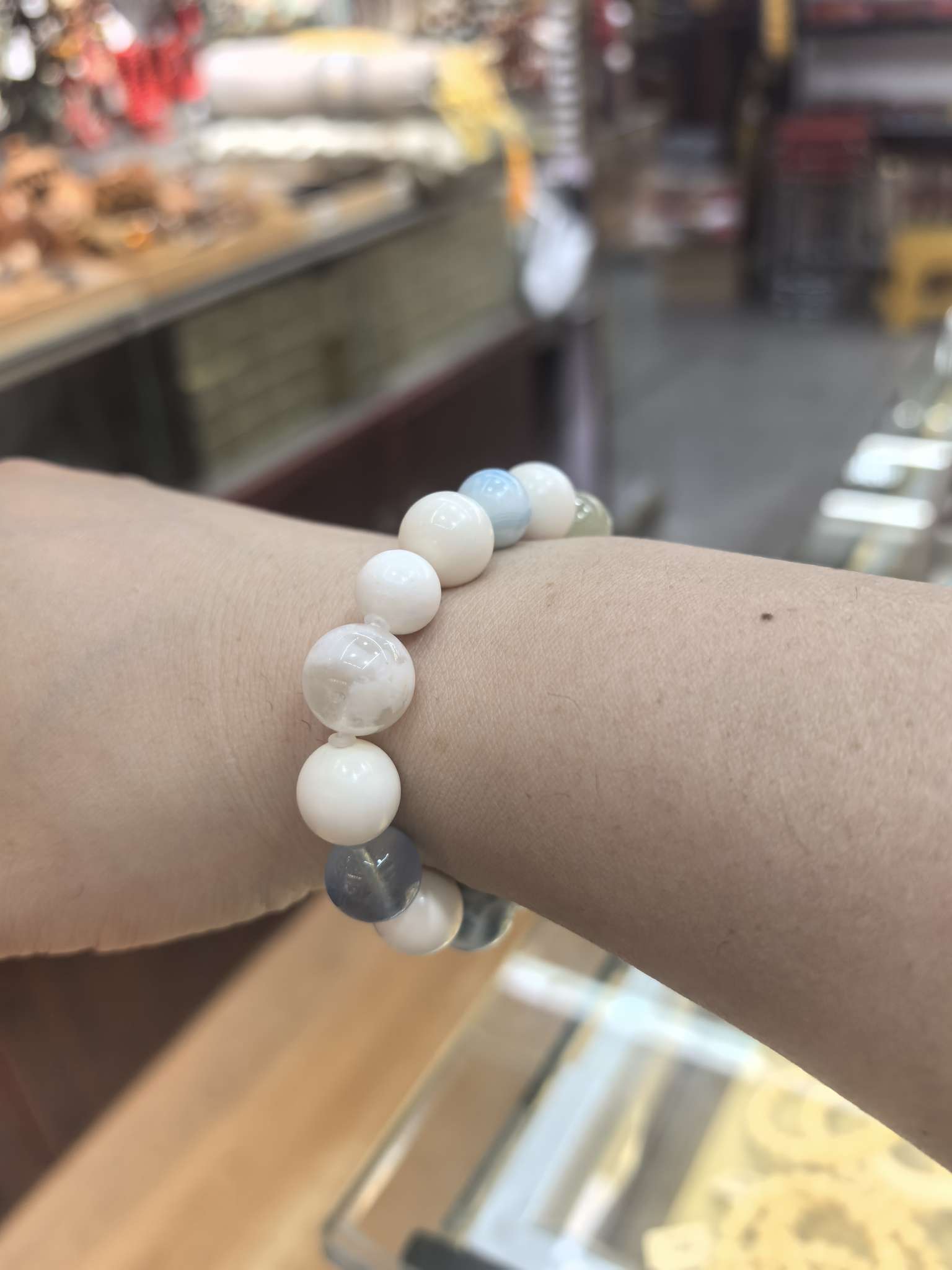 猛犸牙水晶文玩手串海纹石海蓝宝和田玉手串文玩手串水晶手串香珠文玩手串奶噗噗手串详情图2