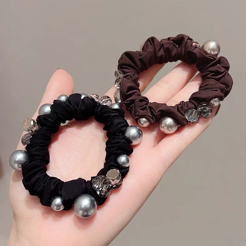 Korean-style simple pleated satin small intestine hair tie, hair tie, hair band, high-end look, ponytail hair tie, elegant hair accessory details Picture
