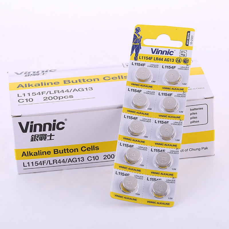 vinnic Silver Warrior Battery AG13/L1154F/LR44 button battery electronic watch electronic product battery