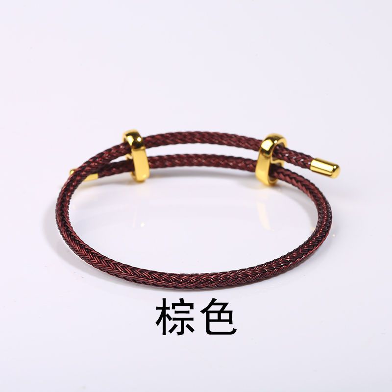 钢丝手绳调节手链2026年本年红绳diy穿大孔转珠云隔珠黄金配件男女款防摔防水防汗产品图