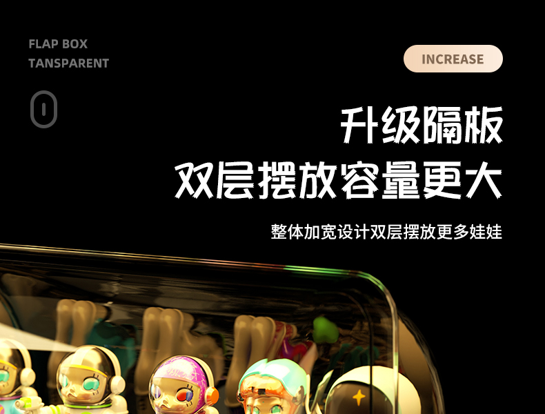 盲盒收纳展示架透明亚克力防尘柜子手办收纳盒适用泡泡玛特展示盒详情13