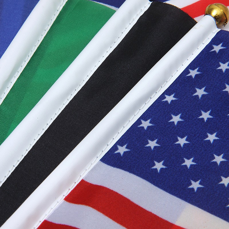 For the World Cup in the United States, Canada and Mexico, No. 8 hand-held flags from all over the world come with plastic poles. They are available for direct sales and wholesale from manufacturers in all countries Application Scenario