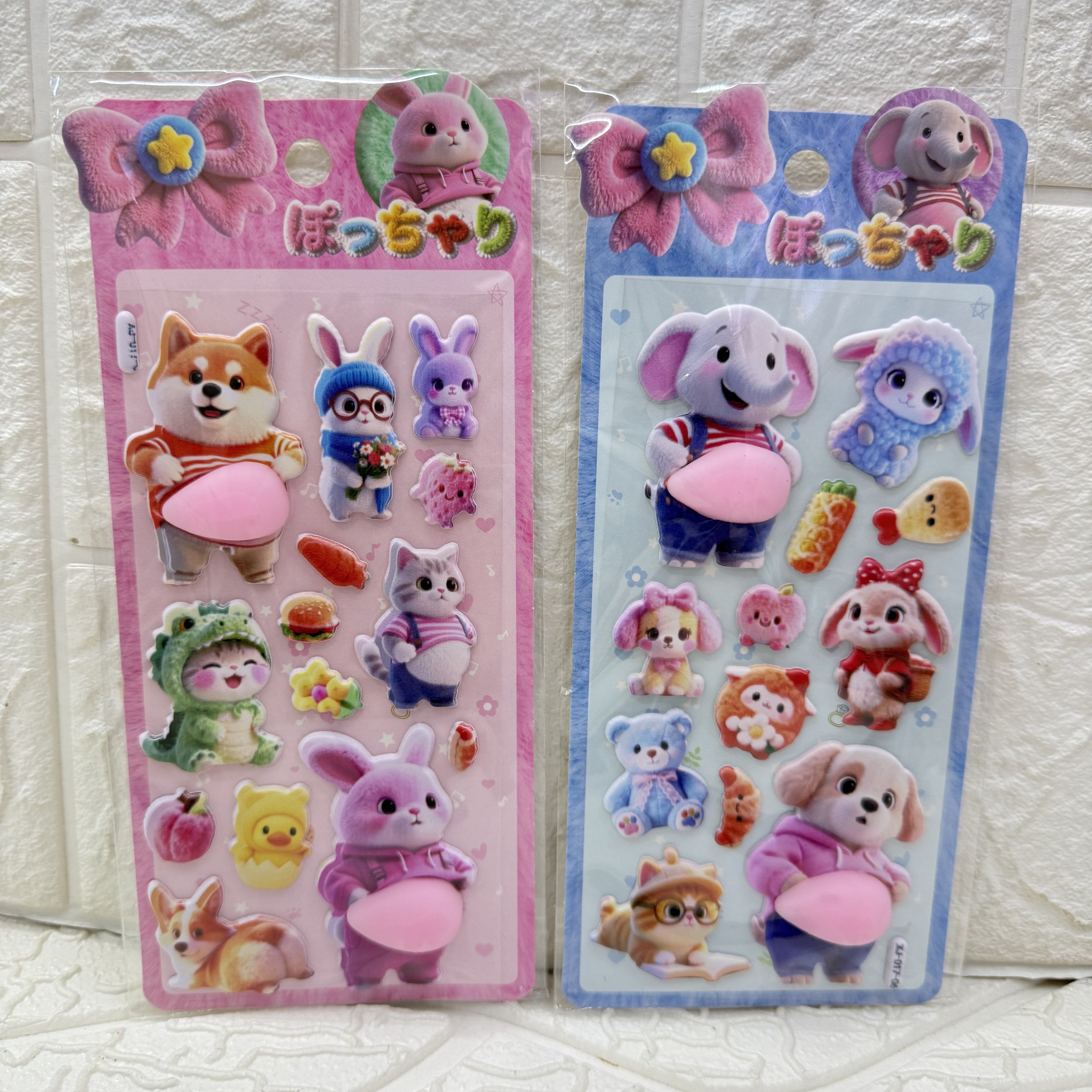 Cartoon girl furong leather foam stickers PP soft and cute belly children's sponge stickers Girl animal stickers