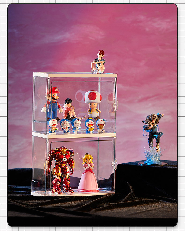 盲盒收纳展示架亚克力透明手办摆件展示柜适用于泡泡玛特展示盒子详情10