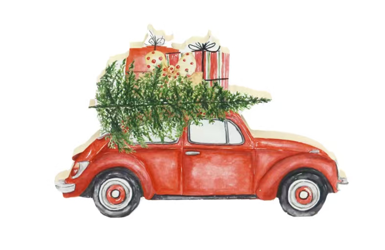 工艺术品  木质工艺品 圣诞节 礼物盒车子 热卖款 优势款 木质摆件木制品