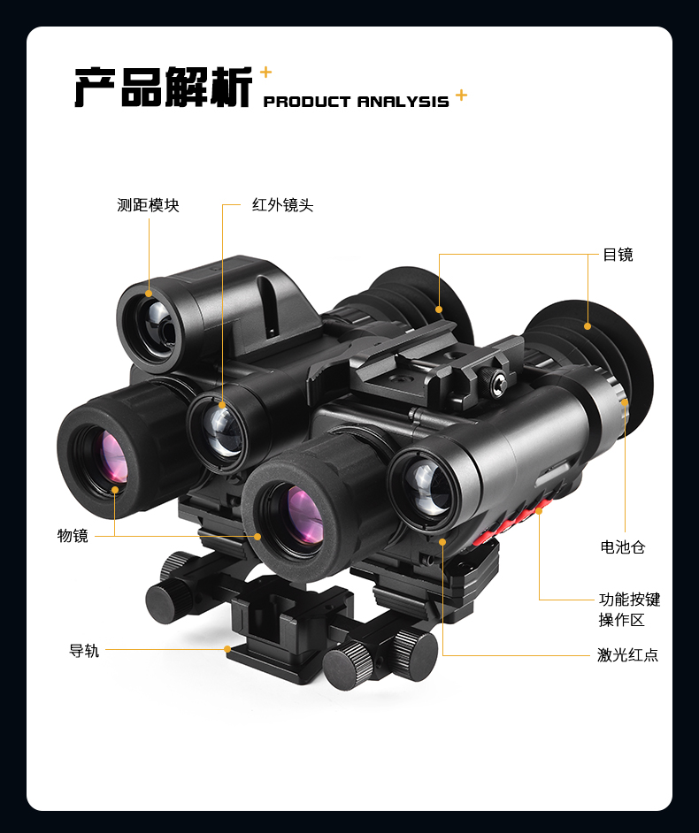 自由虎夜视仪双筒头盔头戴微光夜视户外露营红外数码望远镜多功能 pic 3