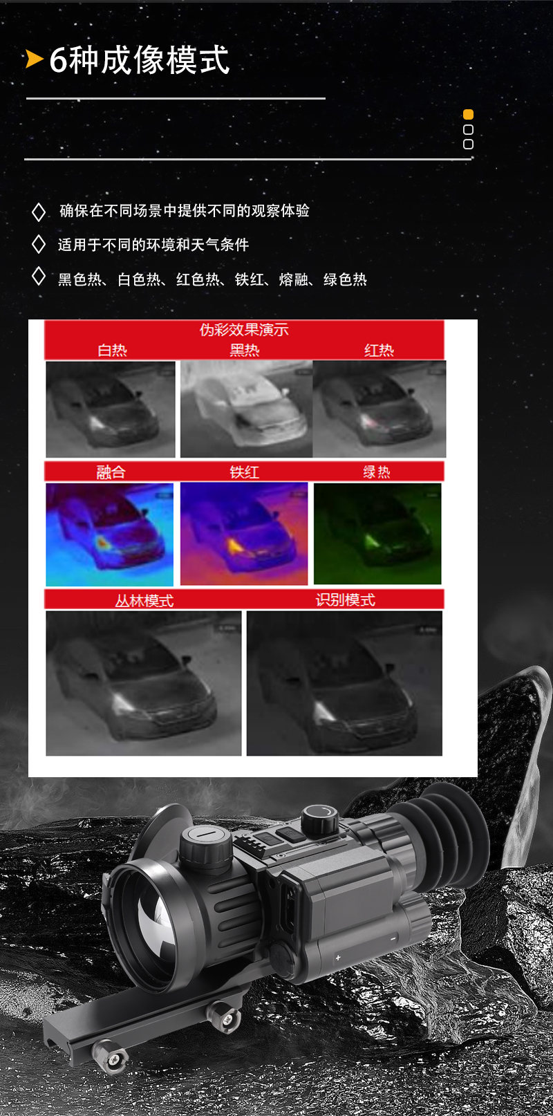 热成像手持夜间全黑红外探测仪高清变倍夜视仪热感探测仪带测距详情21