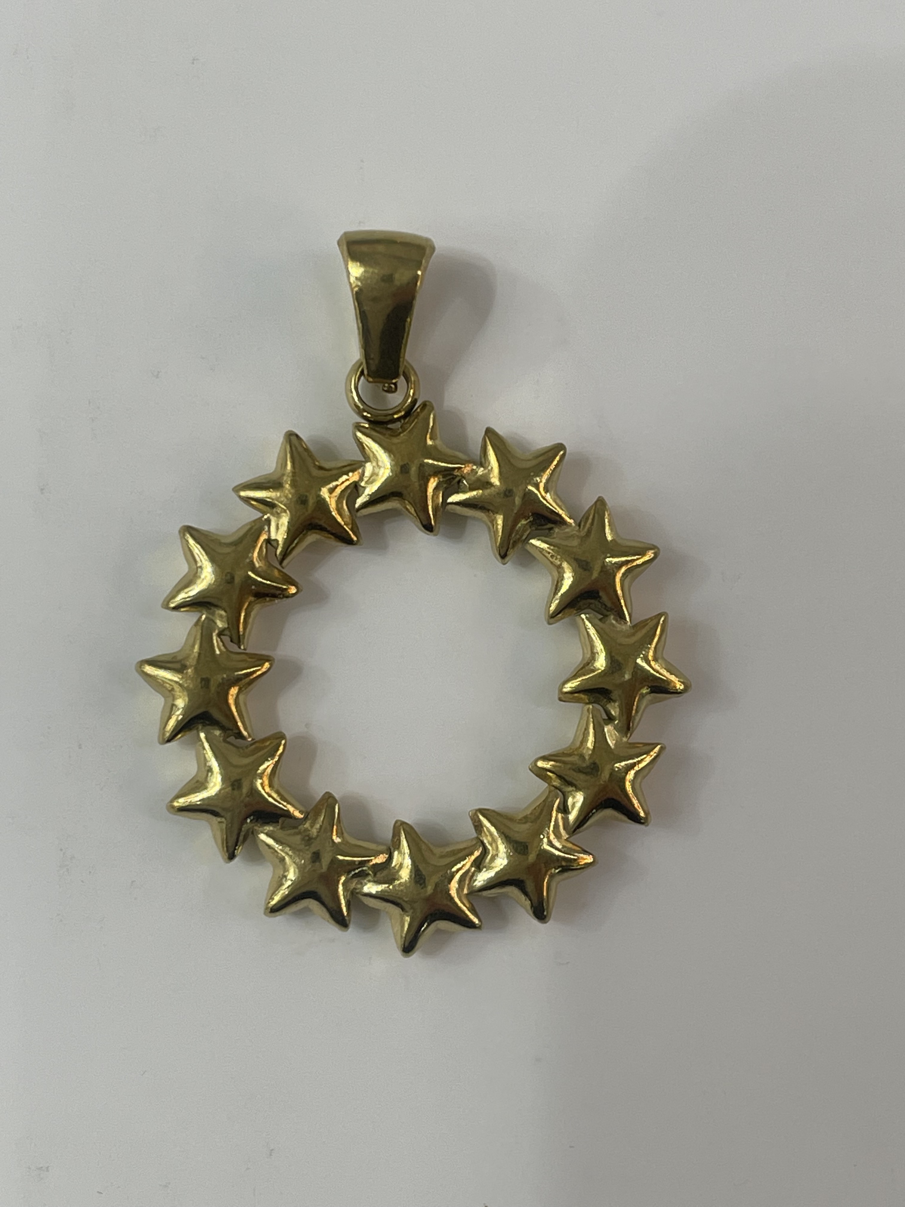 巴洛克风星星吊坠电镀金色不锈钢项链手链耳环配件