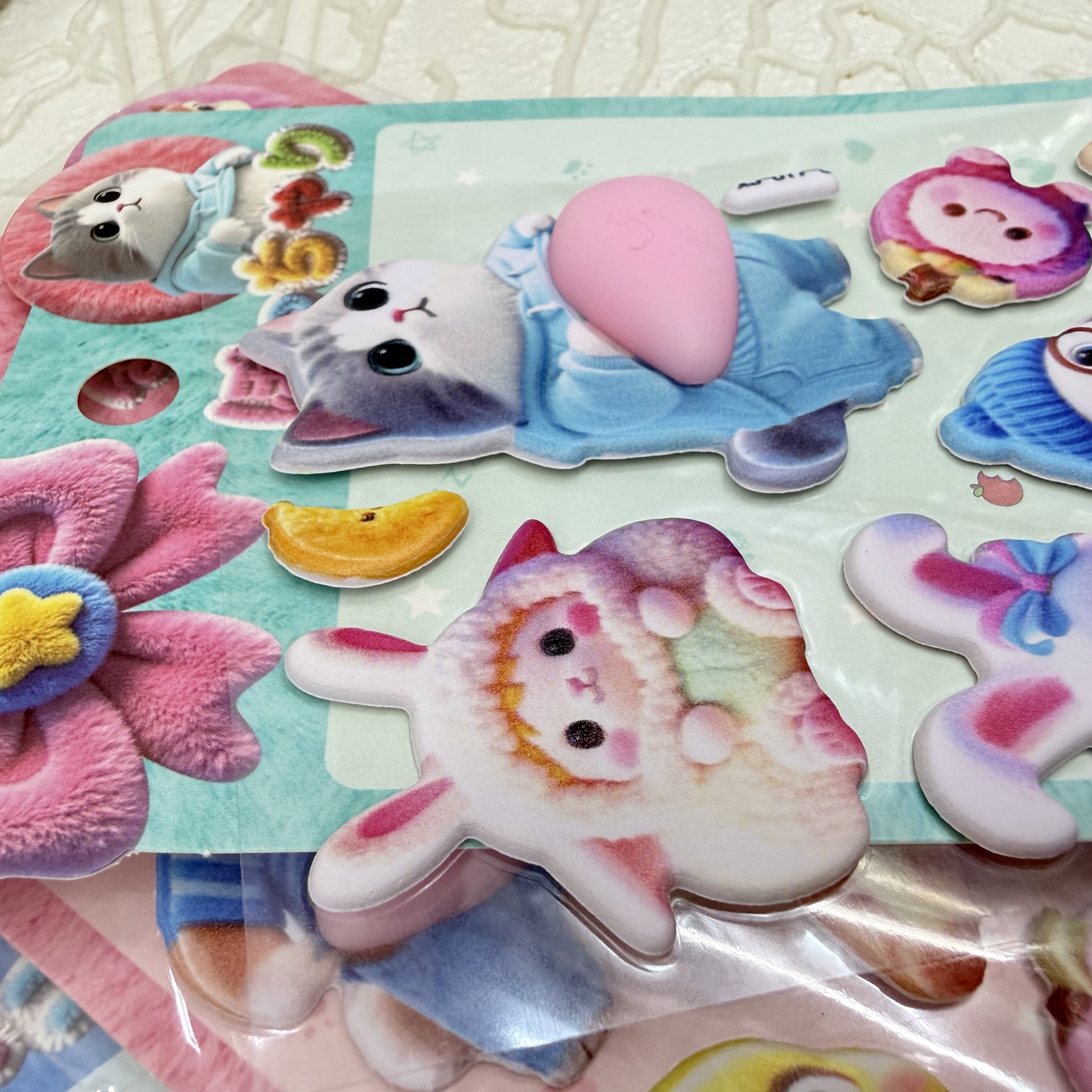Cartoon girl furong leather foam stickers PP soft and cute belly children's sponge stickers Girl animal stickers Item Picture