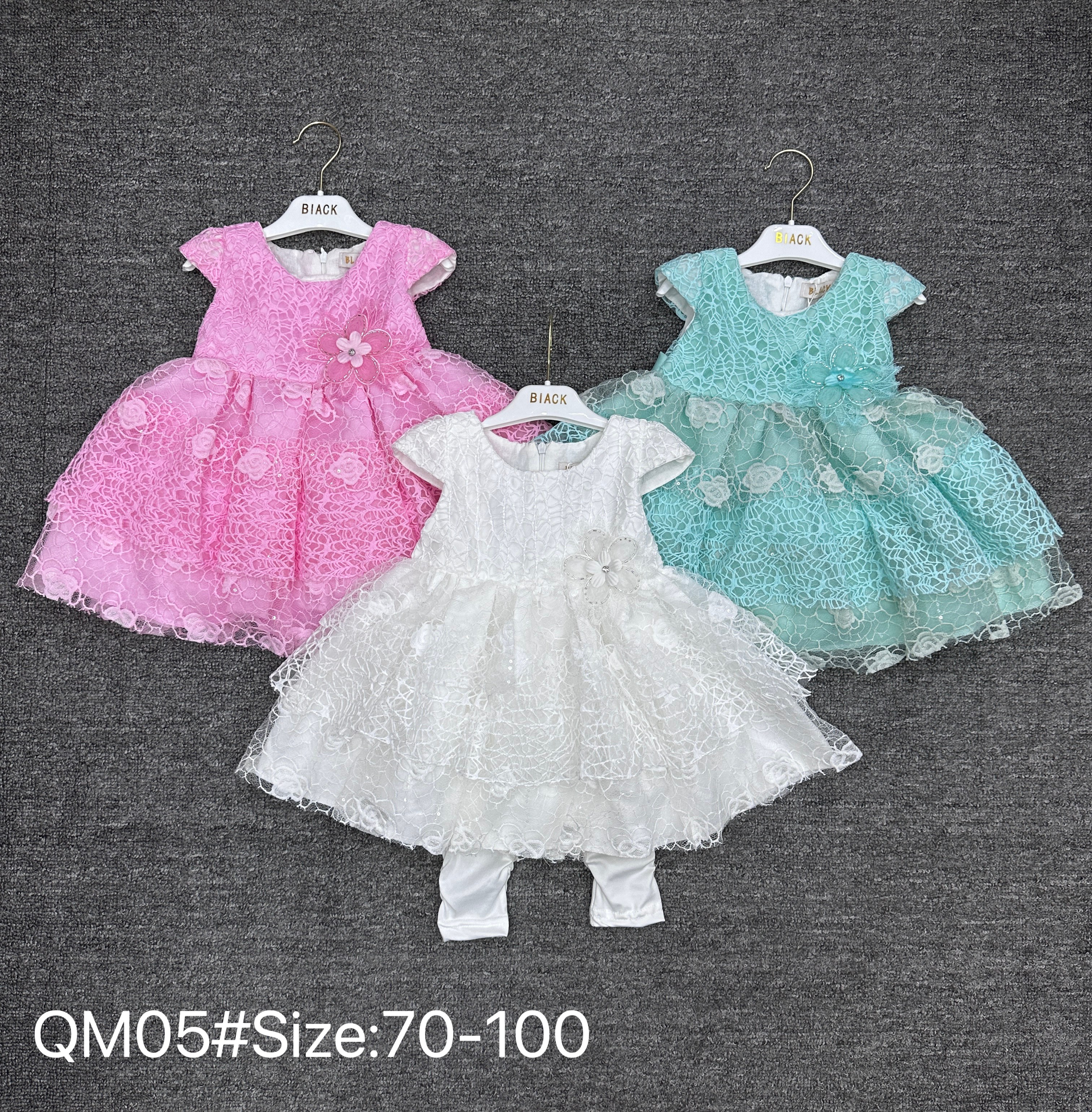 Children's dress, three-color floral bow, layered chiffon dress, sweet and cool children's clothing, birthday supplies for young kids details Picture