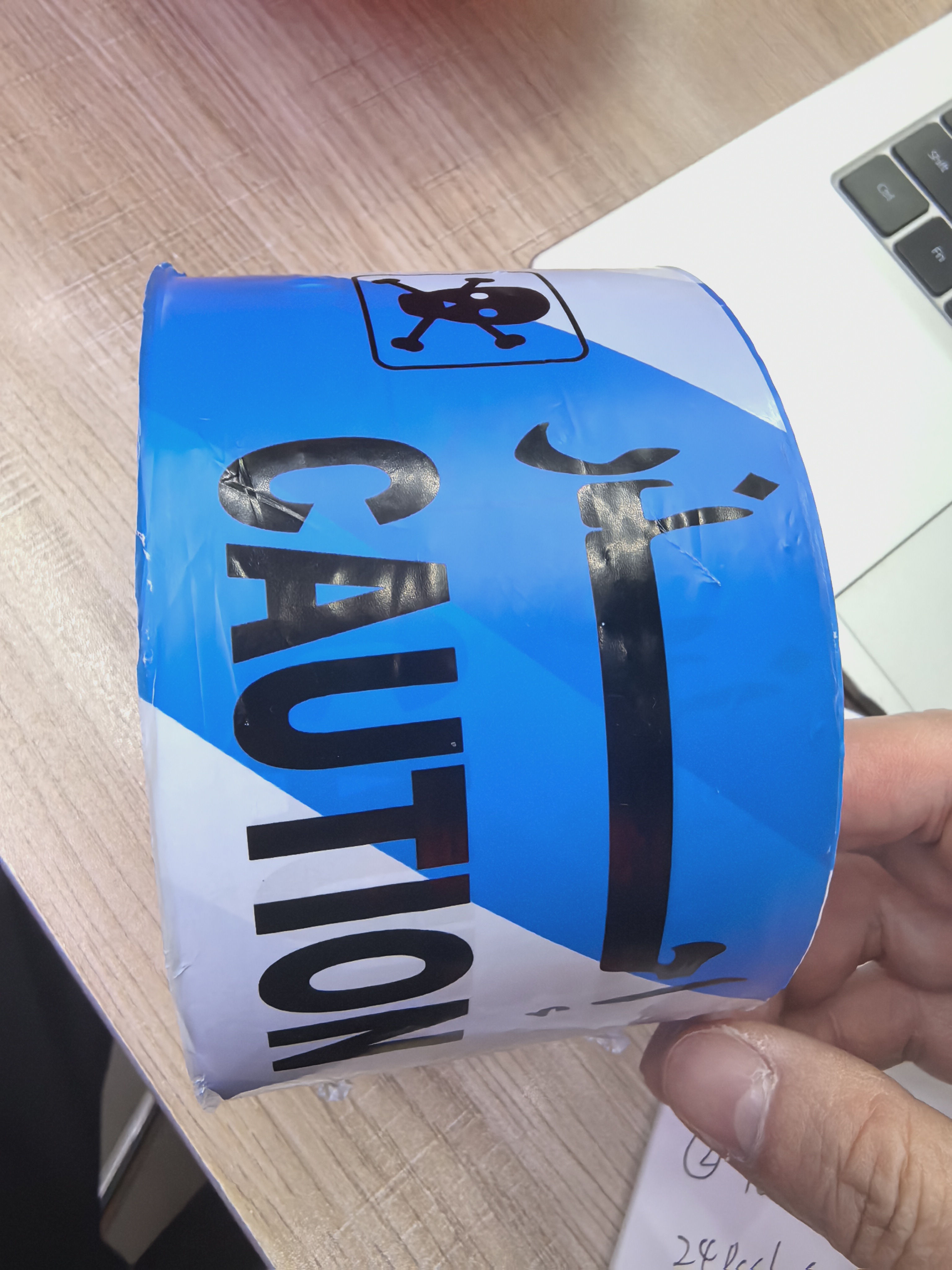 Disposable PE warning tape, construction site safety isolation tape, Halloween CAUTION, glue-free warning line details Picture