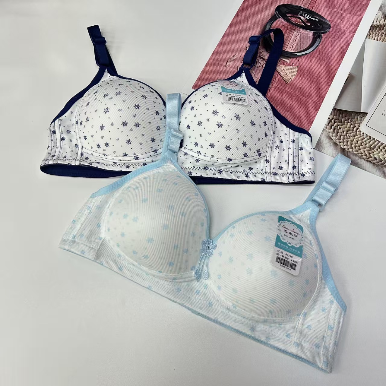 FCM-1801# Women's bras for export to the Middle East and Africa, comfortable gathering women's bras without underwire QNI details Picture