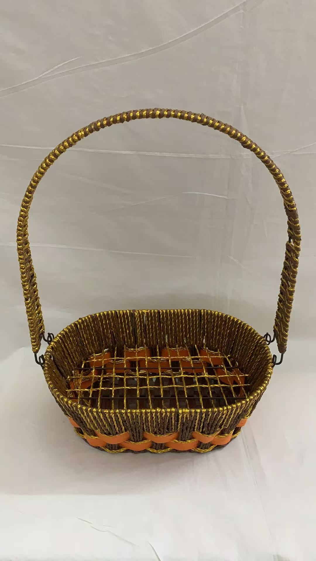 Paper rope woven storage baskets, storage boxes, fruit baskets, woven baskets, storage baskets, supermarket packaging gift baskets details Picture