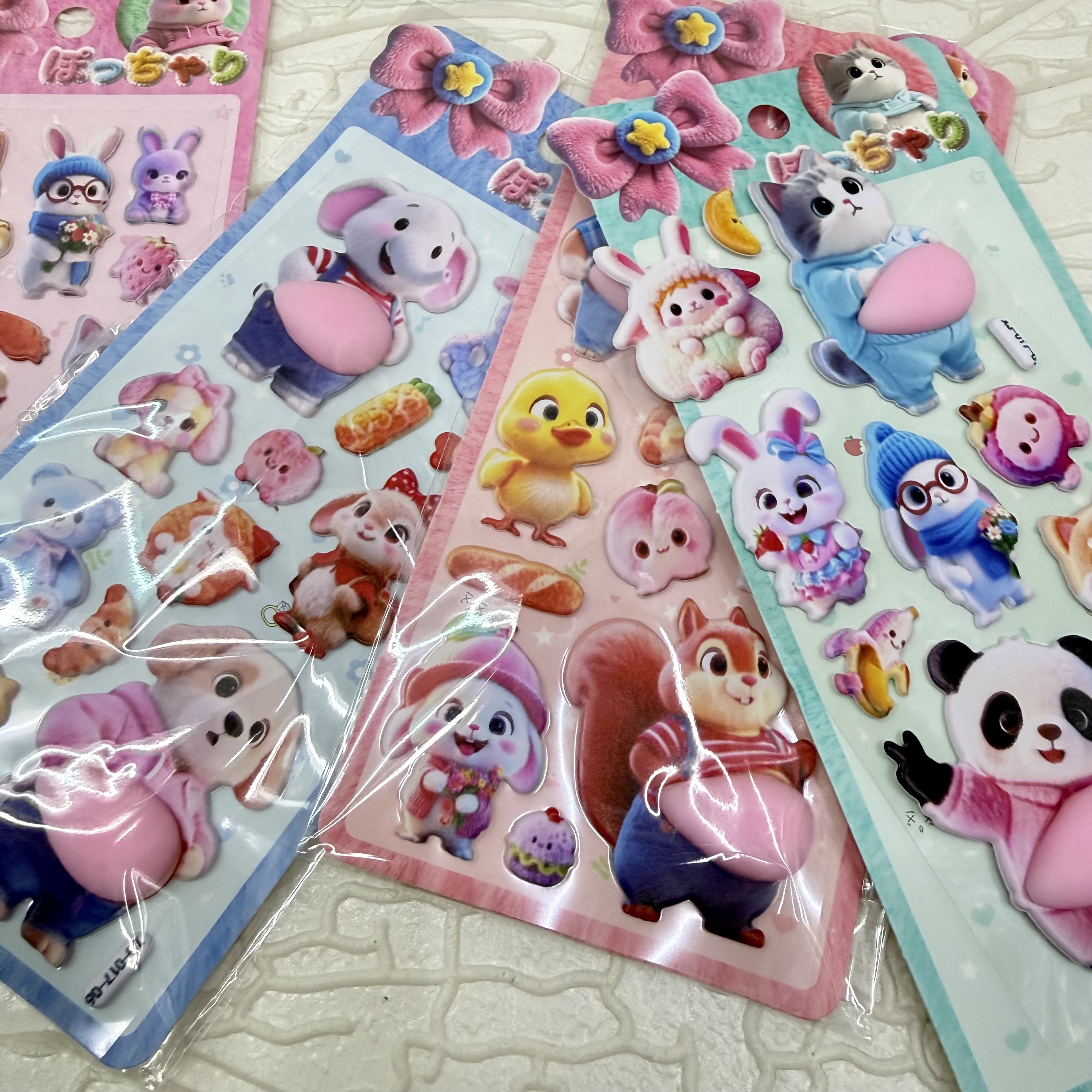 Cartoon girl furong leather foam stickers PP soft and cute belly children's sponge stickers Girl animal stickers Specification image