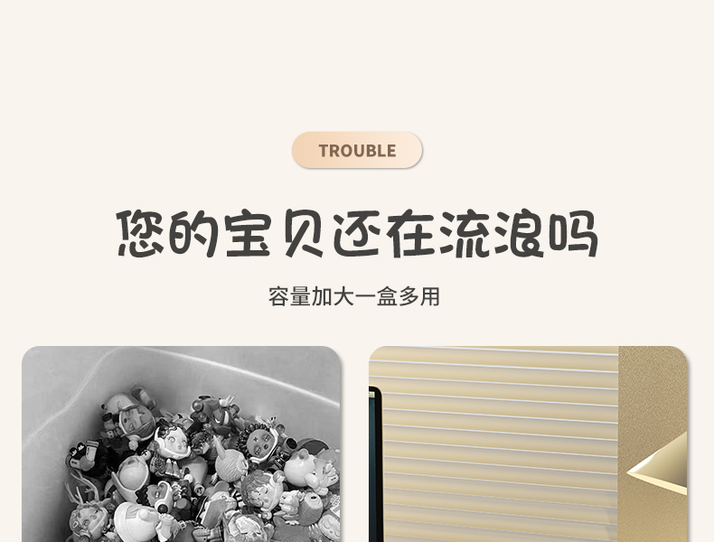 盲盒收纳展示架透明亚克力防尘柜子手办收纳盒适用泡泡玛特展示盒详情5