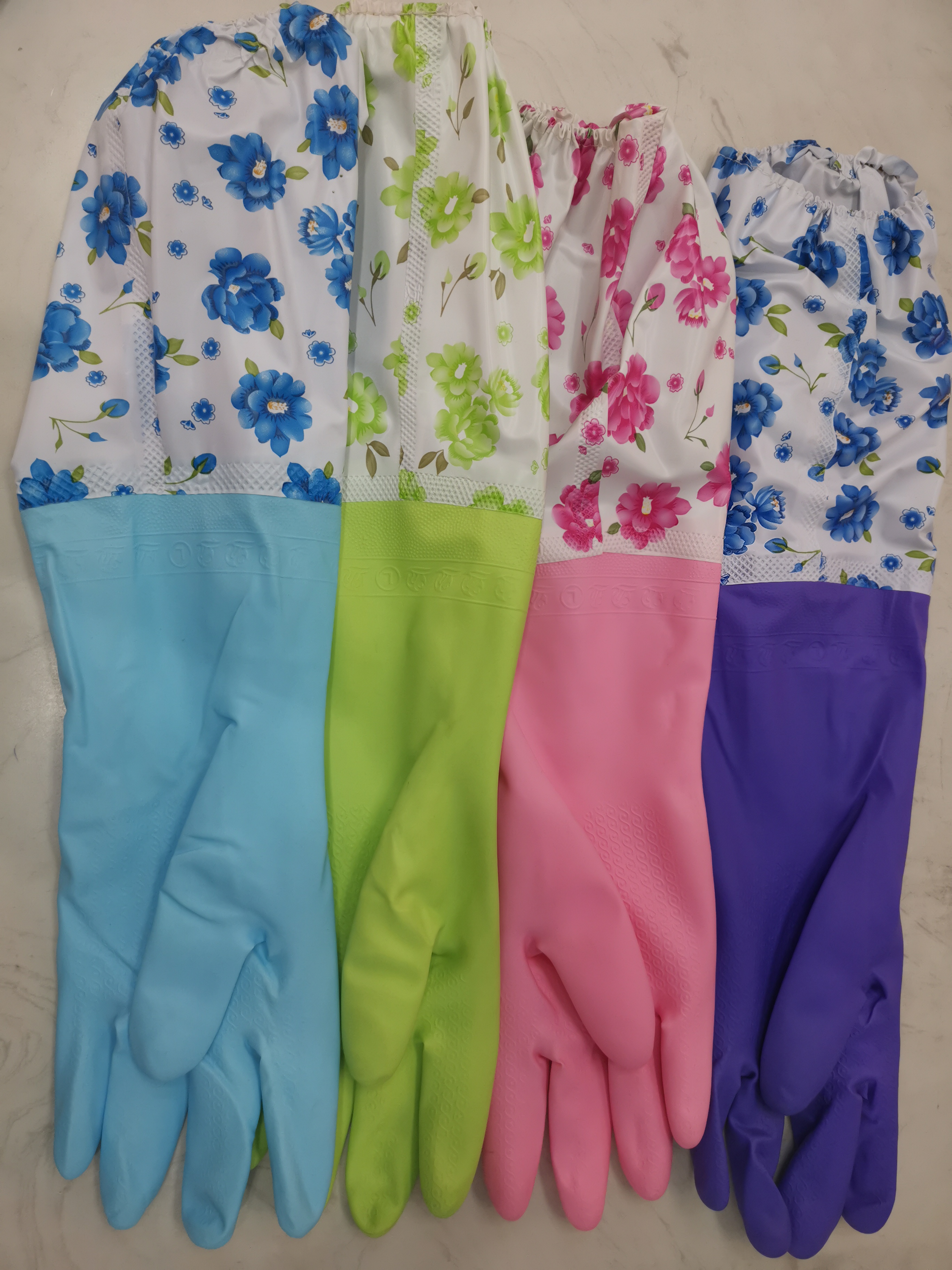 家用pu接袖手套清洁家务洗碗洗衣防水长袖手套批发