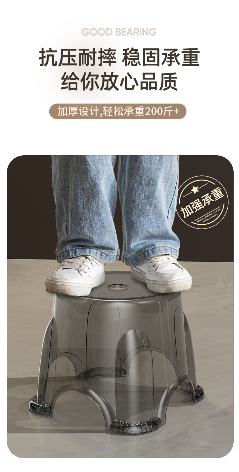 小凳子家用塑料矮凳防滑结实耐用客厅茶几凳儿童洗澡凳板凳浴室凳详情3