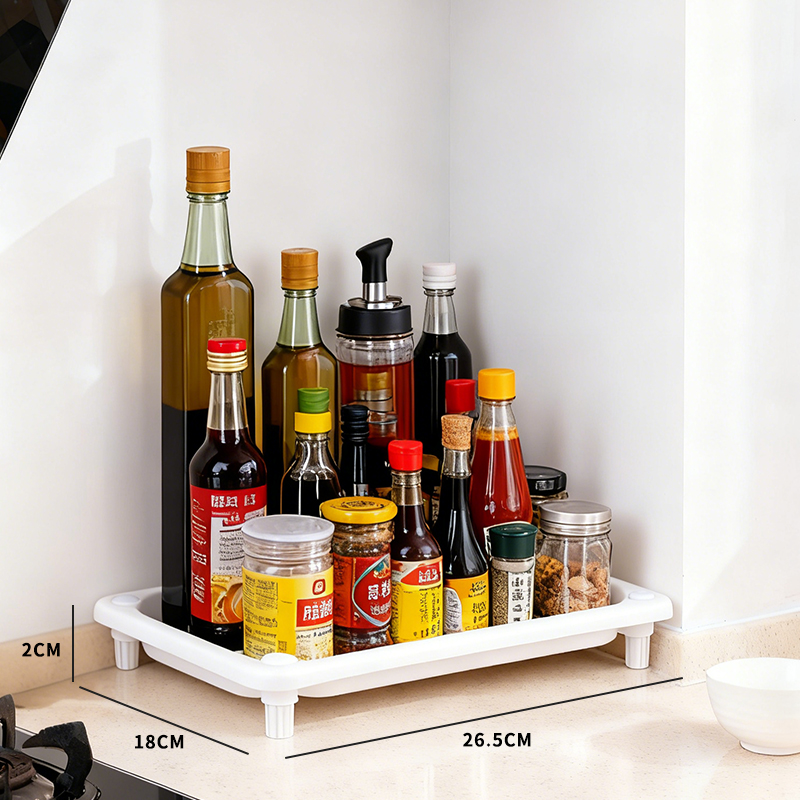 白色塑料收纳架厨房调料架台面角落收纳多种瓶罐
