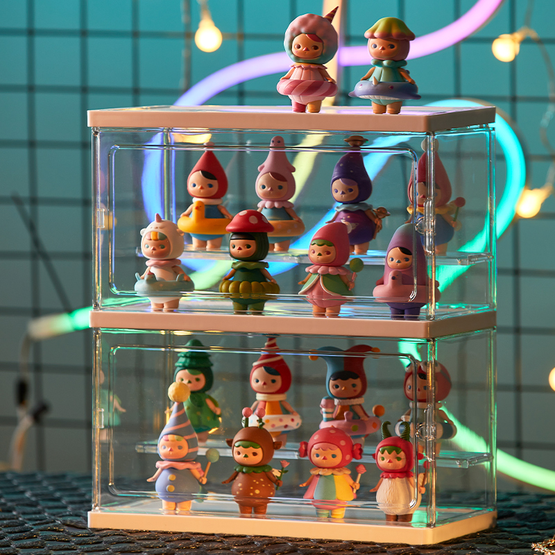 盲盒收纳展示架亚克力透明手办摆件展示柜适用于泡泡玛特展示盒子