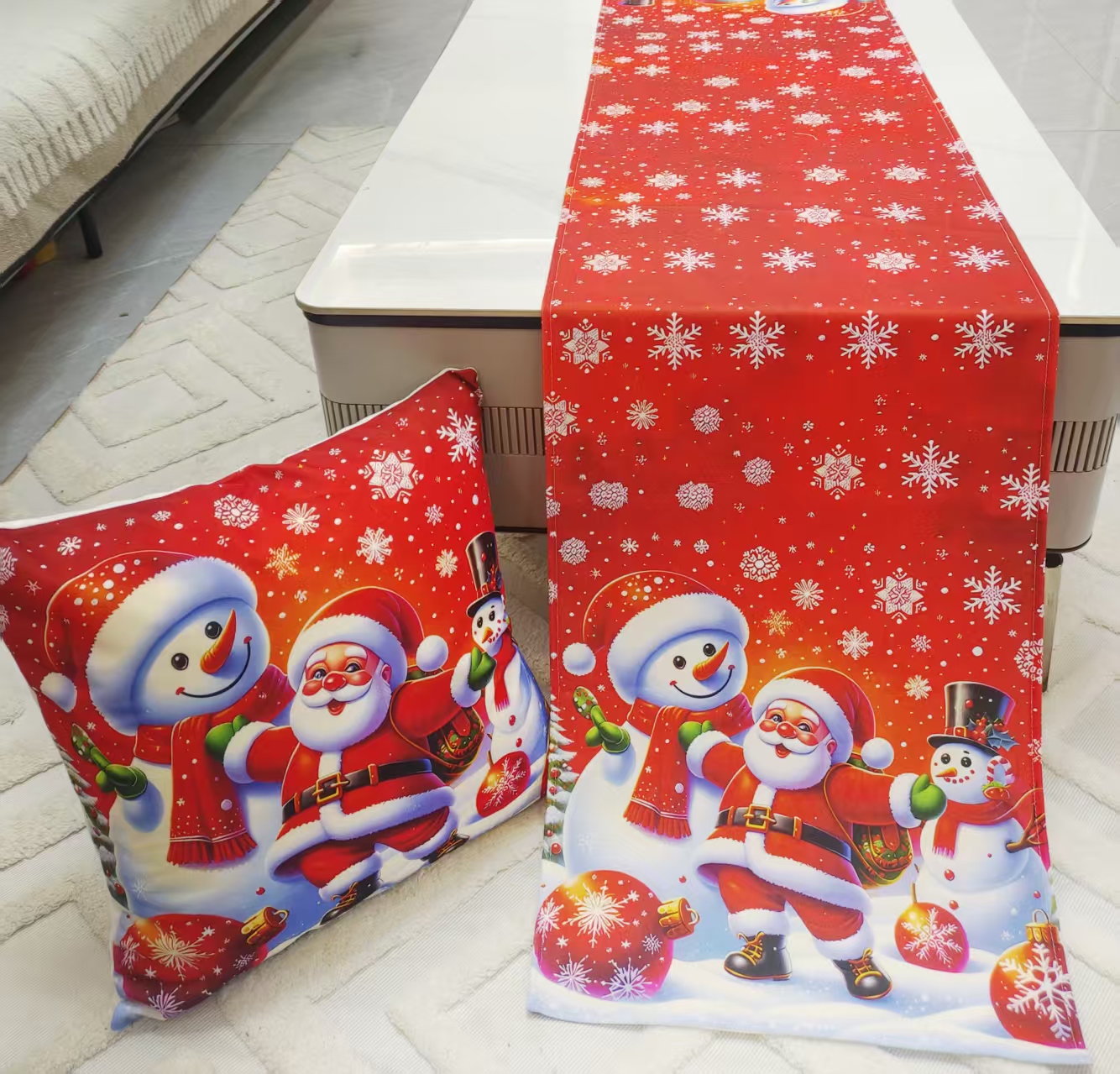 圣诞节节日主图抱枕套雪人圣诞老人圣诞树元素抱枕套沙发床头靠垫